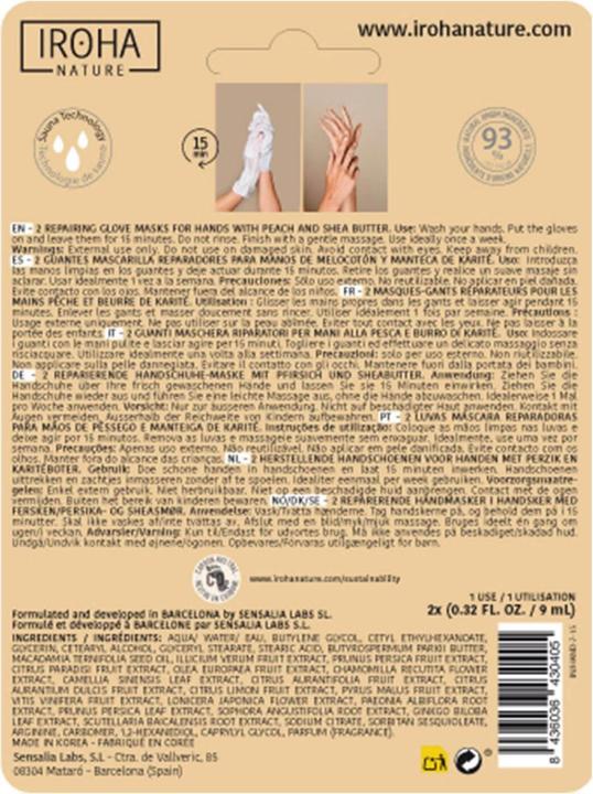 Produktbild Iroha Nature Nature - Hand Mask Gloves Repair Peach (30 g)
