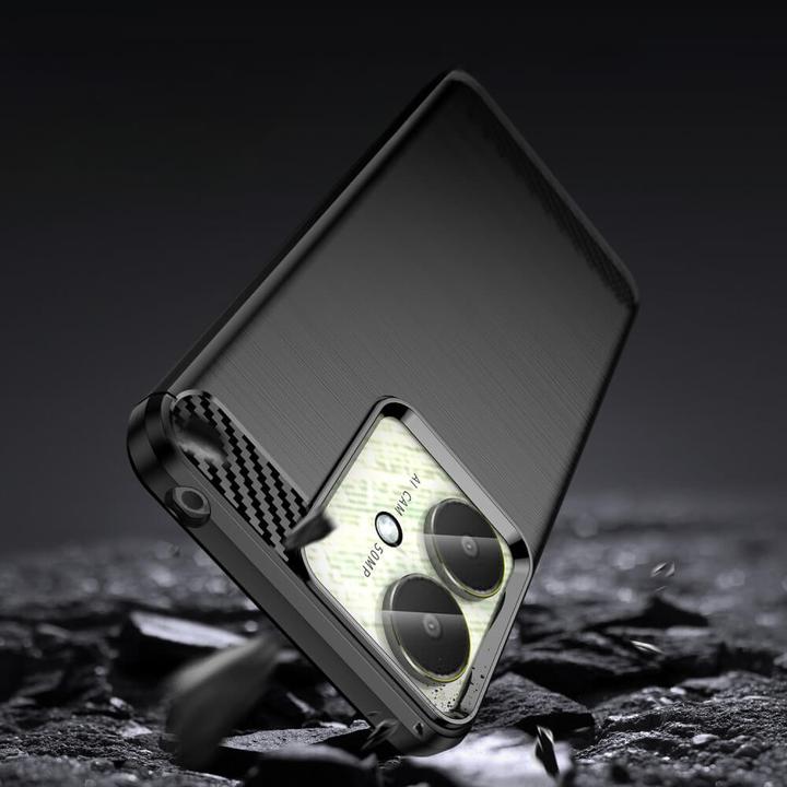 Actual product image Cover-Discount Xiaomi Poco C65 / Redmi 13C - Metal look case black (Xiaomi Poco C65, Xiaomi Redmi 13C)