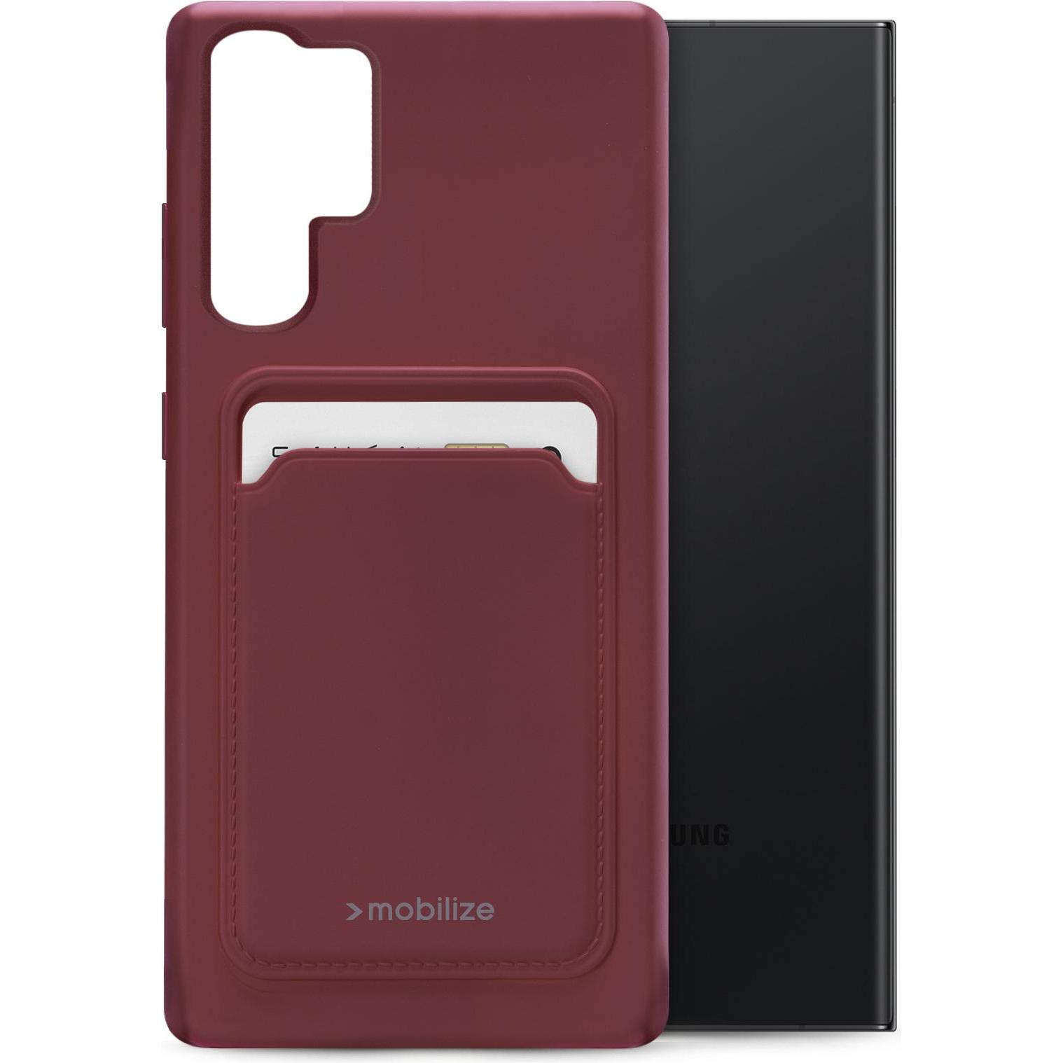 Mobilize Gummi-Gelly-Kartenhülle (Samsung Galaxy S23 Ultra), Smartphone Hülle, Rot