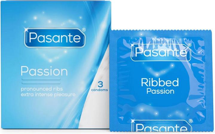 Productafbeelding Pasante Passion" (Geribbeld) 3 gegroefde condooms voor een bijzonder intens orgasme (3 Pcs.)