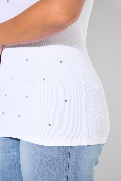 Produktbild Angel of Style Rippshirt, Slim Fit, Ziersteinchen (58)