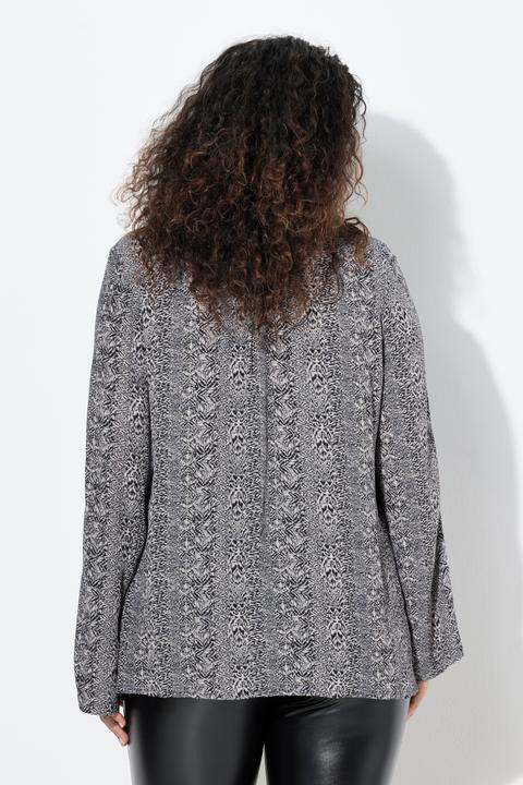 Actual product image Ulla Popken Mixed Pattern Striped Long Sleeve Blouse (56)