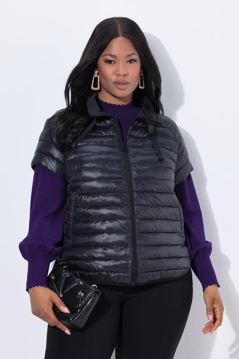 Produktbild Ulla Popken Steppweste, Stehkragen, seitliche Druckknöpfe, Cup-Ärmel (54)