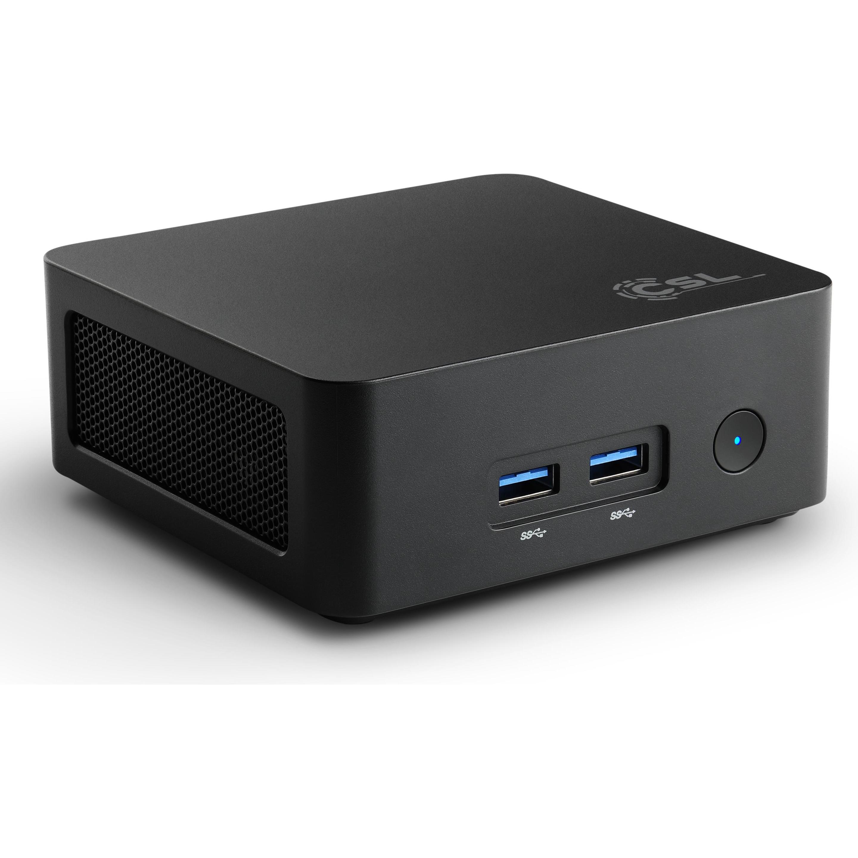 CSL Narrow Box Black (Intel N100, 8 GB, 1000 GB, Intel UHD Graphics), PC, Schwarz