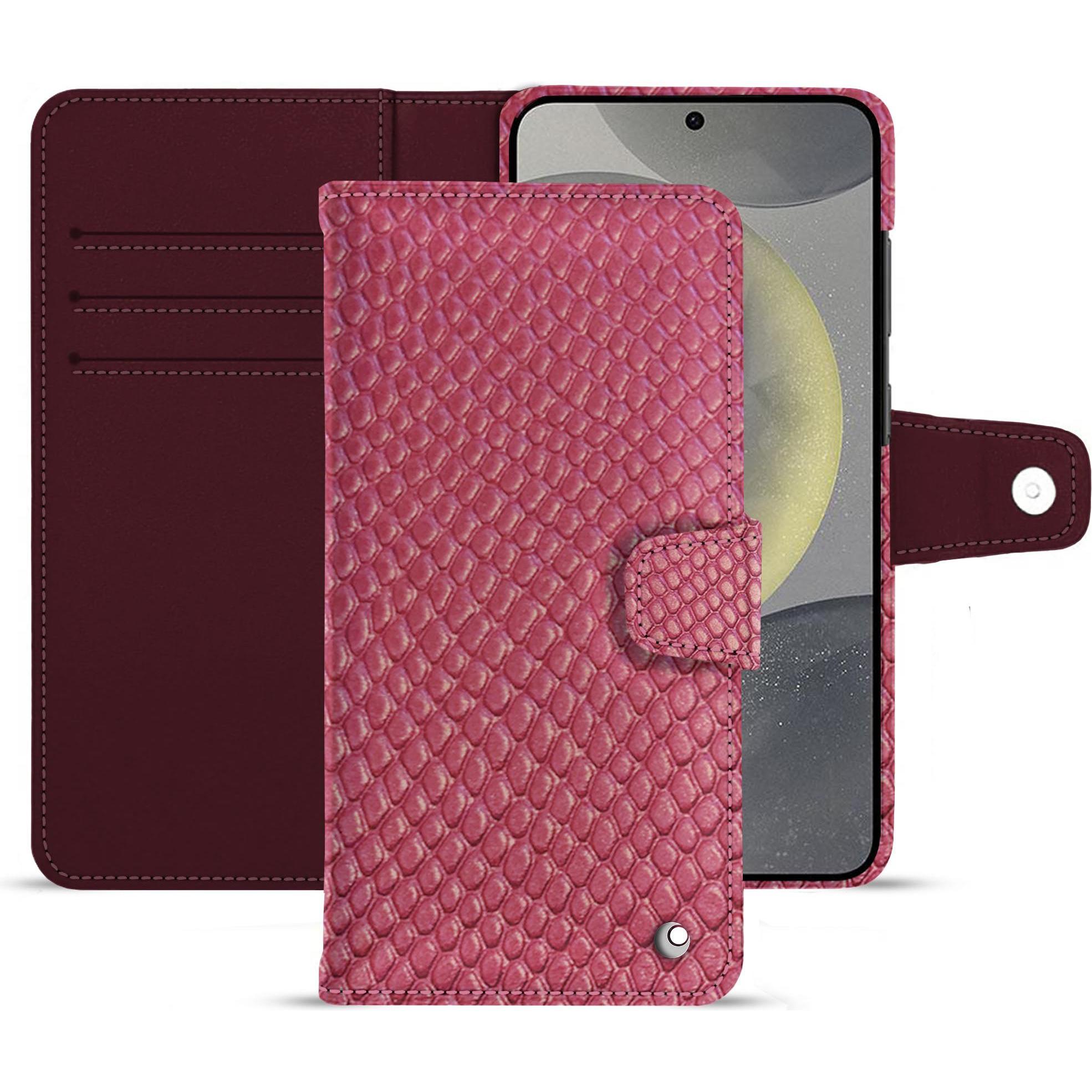 Noreve Lederschutzhülle (Samsung Galaxy S24), Smartphone Hülle, Rosa