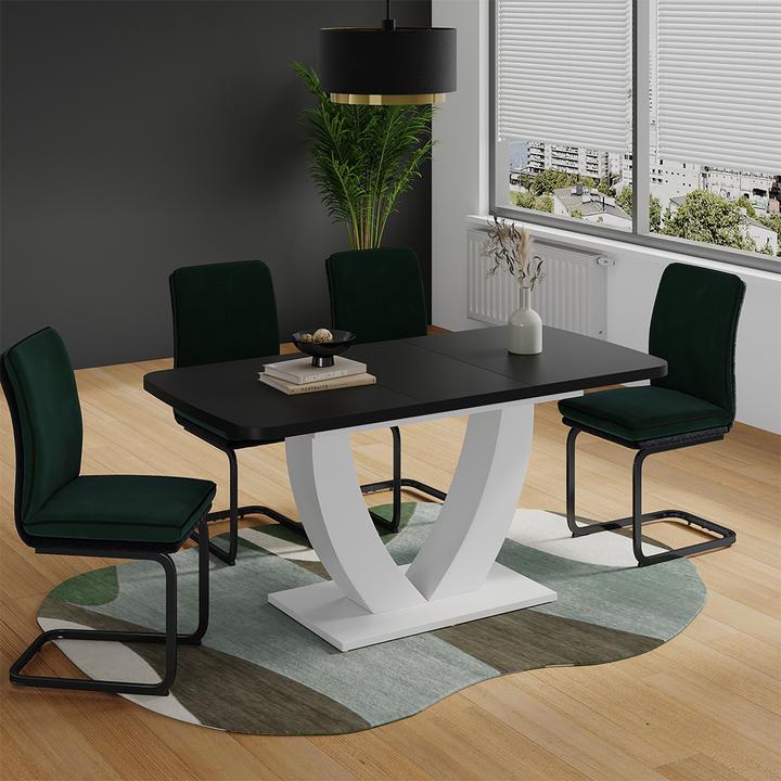 Actual product image Vicco Esstisch Fenaro, Schwarz/Weiss/Weiss, 120 x 80 cm ausziehbar