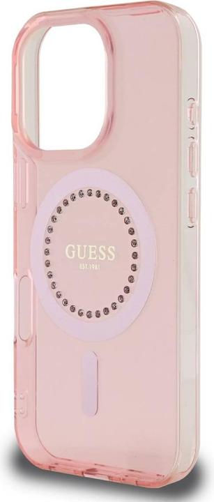 Productafbeelding Guess GUHMP16XPFTDTEP iPhone 16 Pro Max 6,9" różowy/roze hardcase IML Strass steentjes MagSafe (Apple iPhone 16 Pro Max)