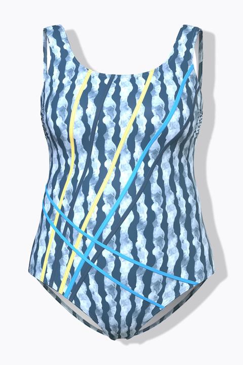 Actual product image Ulla Popken Wave Print Swimsuit (50)