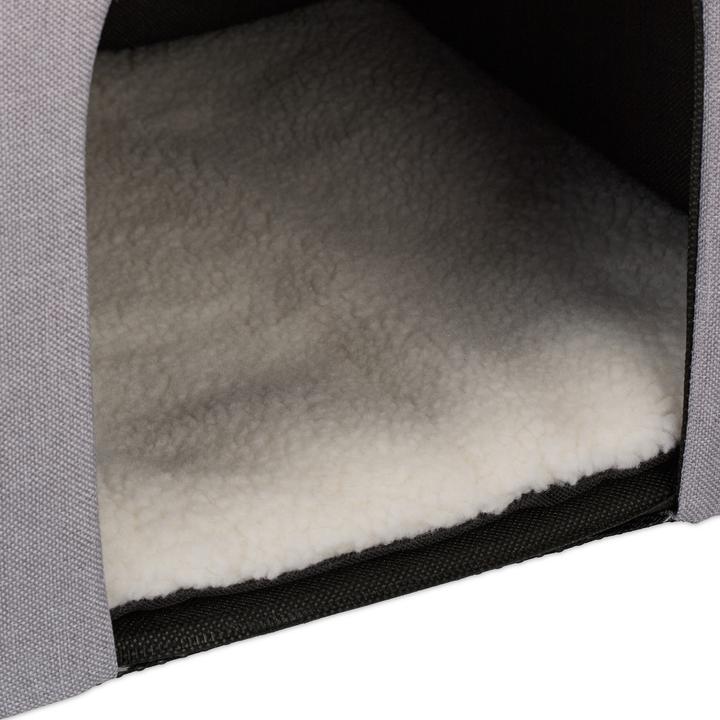 Produktbild Relaxdays - Hundetreppe 3 Stufen mit Höhle, Anthrazit / Grau / Weiss, H x B x T: ca. 41,5 x 72 x 33 c (Hund, Faltbar)