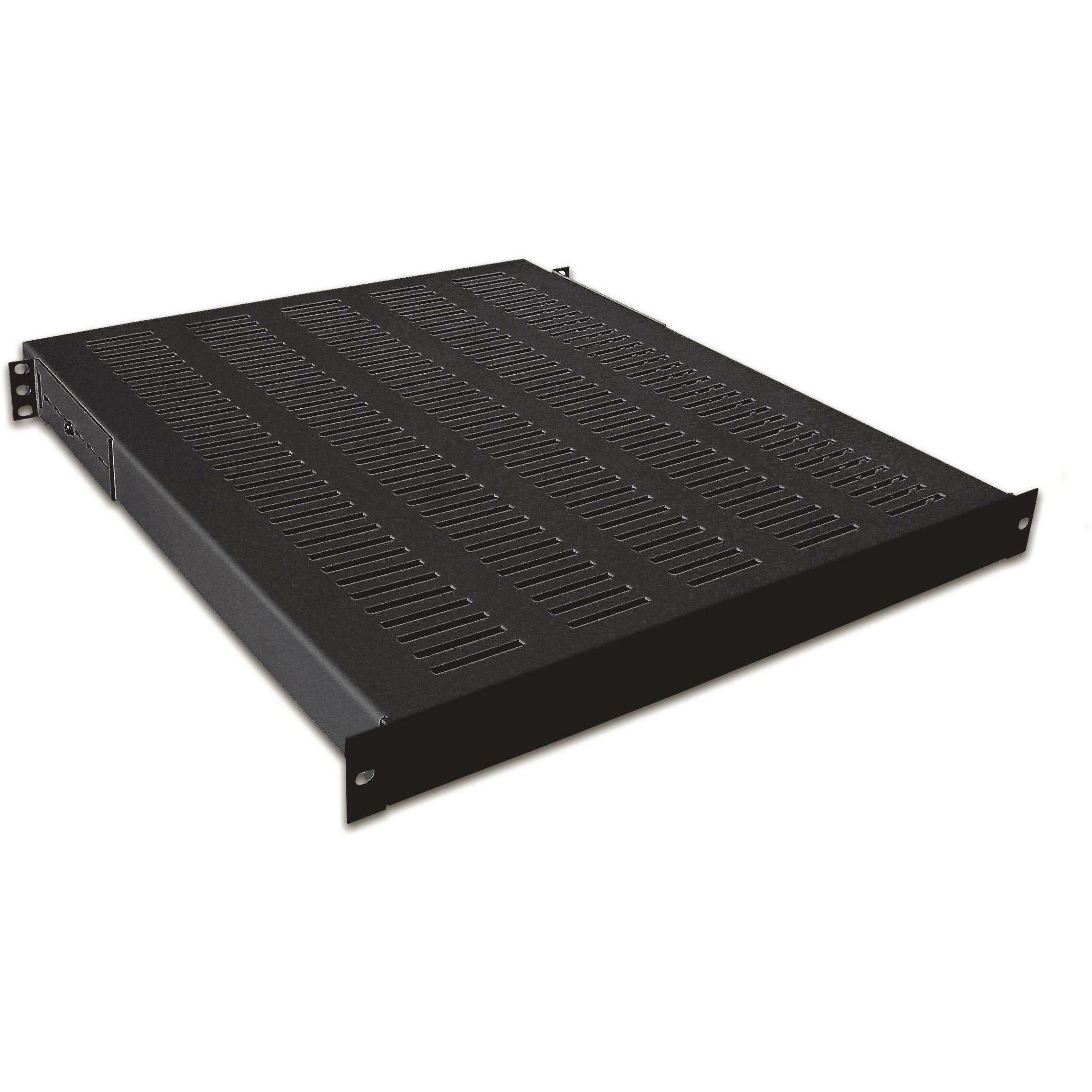Wirewin 19" 1HE Schwerlastfachboden, Serverschrank Zubehör, Schwarz