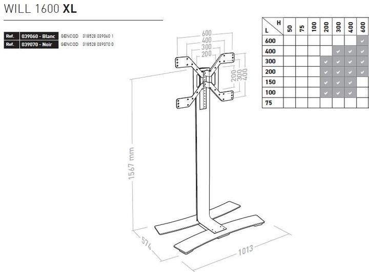 Produktbild Erard Will 1600XL (50 kg, 40" - 75")