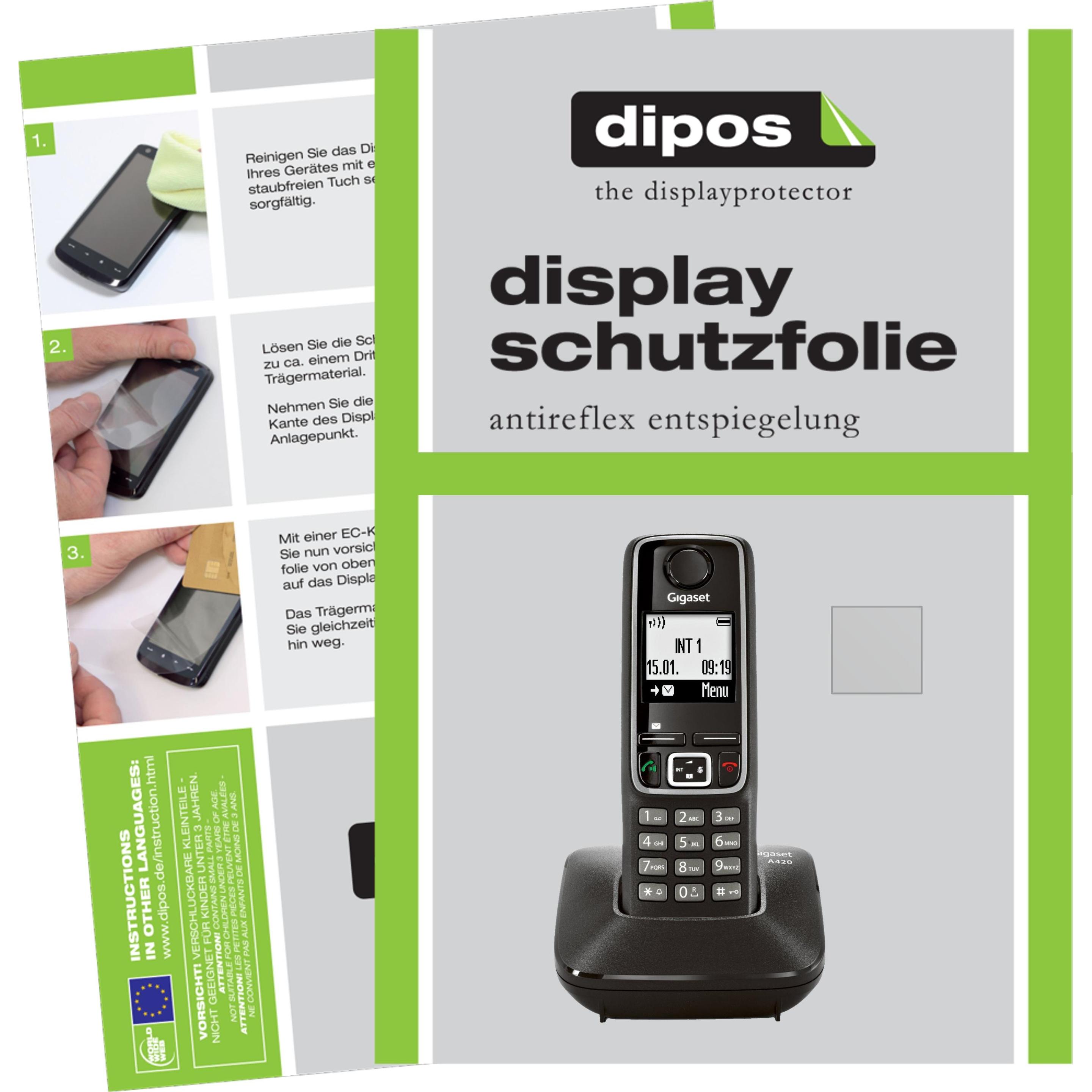 Dipos Displayschutzfolie Antireflex (5 Stück, Gigaset A420 / A420A), Smartphone Schutzfolie, Transparent