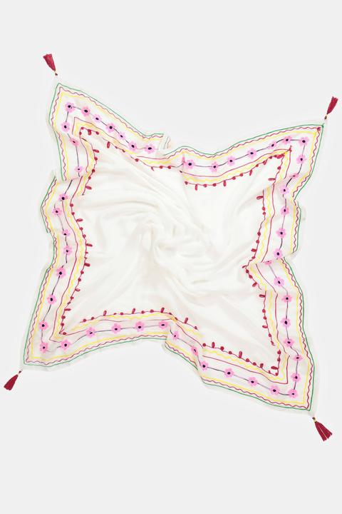 Immagine prodotto Ulla Popken Sciarpa con ricami, fiori e nappe
