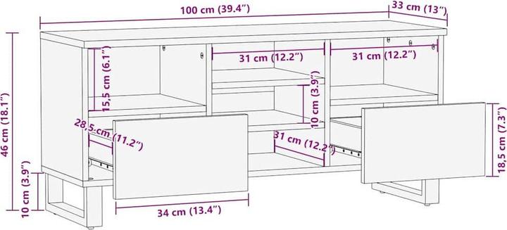 Produktbild VidaXL TV-Schränk (100 x 33 x 46 cm)