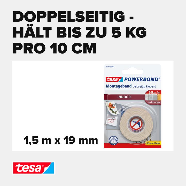 Image du produit tesa Powerbond INDOOR ruban de montage double face (19 mm)
