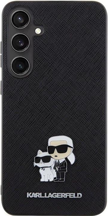 Productafbeelding Karl Lagerfeld KLHCSPSAKCMPK S921 hardcase czarny/zwart Saffiano Karl & Choupette Metalen speld (Samsung Galaxy S24)