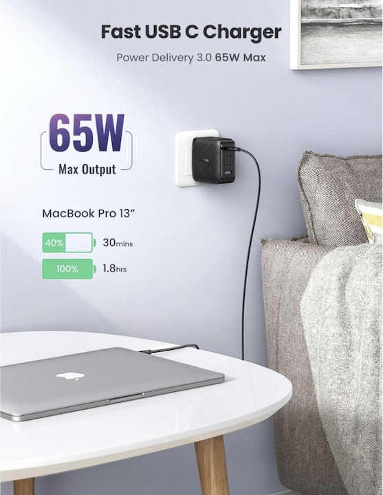 Actual product image Ugreen Quick charger (65 W)
