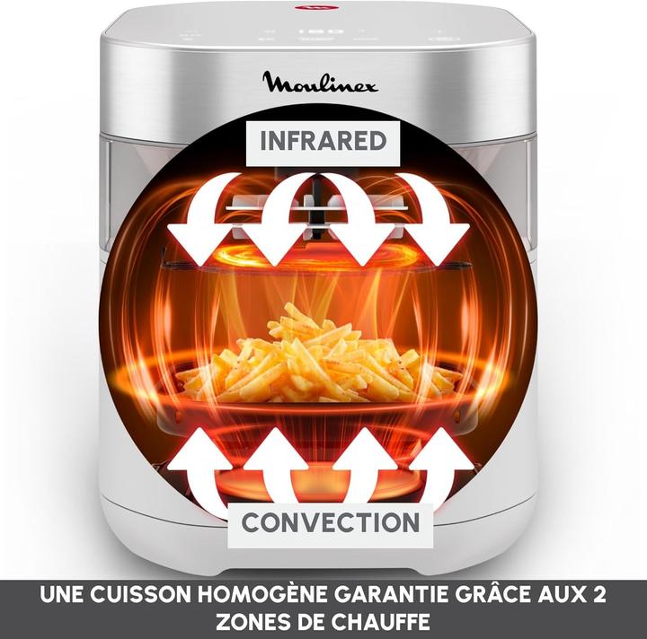 Produktbild Moulinex Infrarot-Luftfritteuse mit digitalem Display, 8 Modi, App-Anbindung und Kippfenster