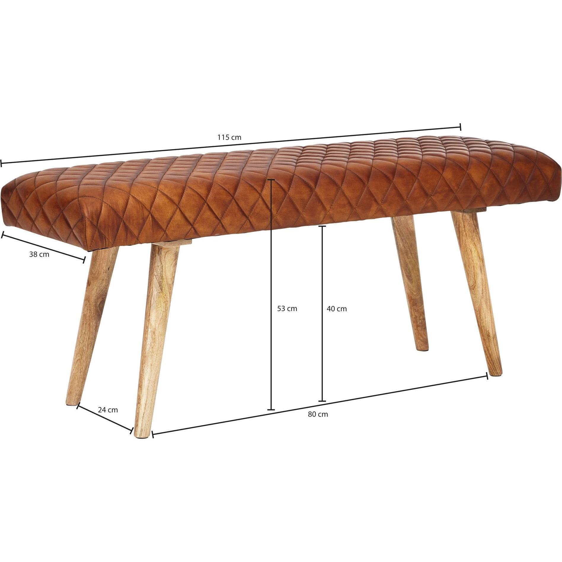 Thumbnail - Wohnling, Sitzbank, Echtleder (115 cm)
