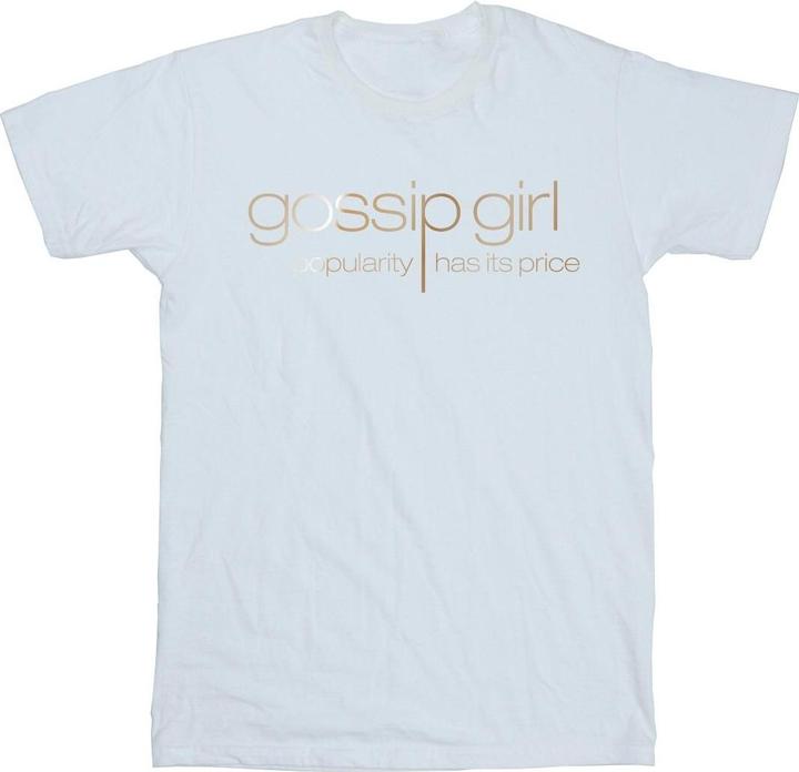 Actual product image Gossip Girl Womens/Ladies Gold Logo Cotton Boyfriend T-Shirt (5XL)