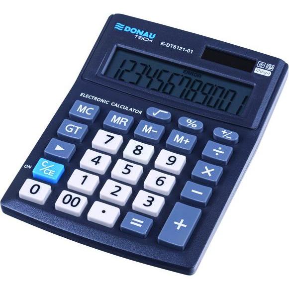 Donau, Taschenrechner, Bürorechner tech, 12-stellig, anzeige, masse 137x101x30mm, schwarz