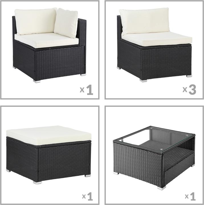 Produktbild Casaria Polyrattan Lounge Set