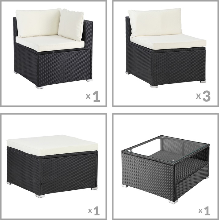 Produktbild Casaria Polyrattan Lounge Set