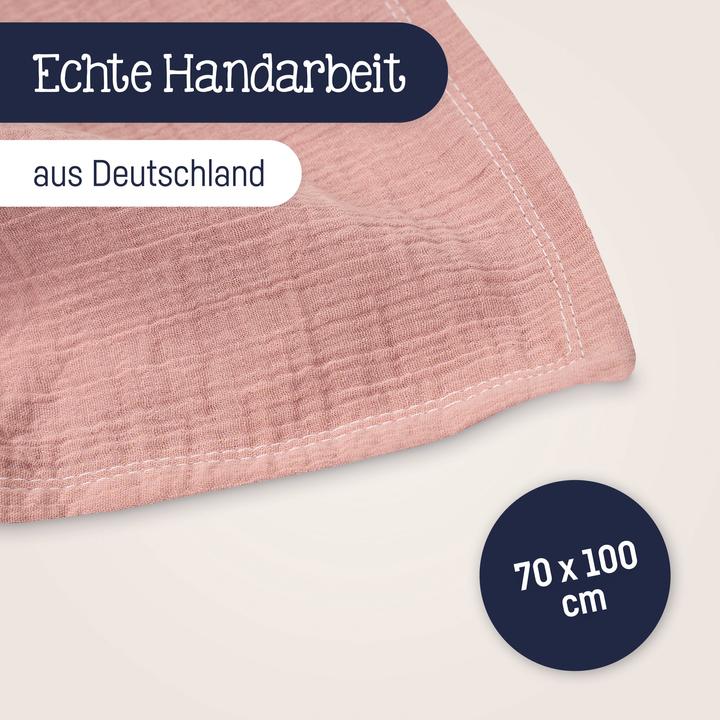 Image du produit Julius Zöllner Couverture douillette Mousseline 70/100, Dusty Rose (70 x 100 cm)
