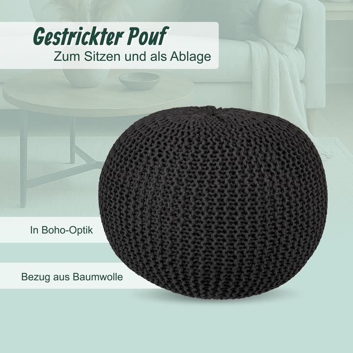 Image du produit Relaxdays Pouf tricot