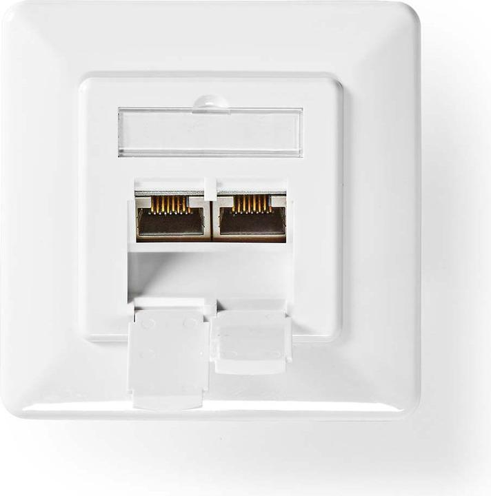 Nedis Network wall socket | flush-mounted | 2-port port(s) | CAT7 | straight | socket | gold-plated | PVC