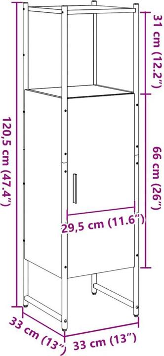Actual product image VidaXL Badschrank (33 x 33 x 120.5 cm)