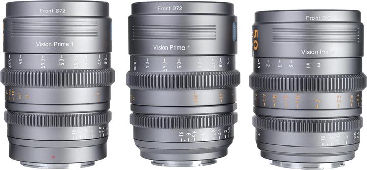Sirui VP-1-3B VISION PRIME T1.4 Full-frame Cine Lens 24mm&35mm&50mm Black mit Wechsel Mount (Canon RF, Monture L, Nikon Z, Sony E, Plein format)