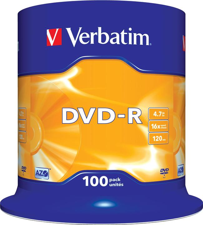 Verbatim DVD-R, 16x, 4.7GB, 100er Spindel (100 x)