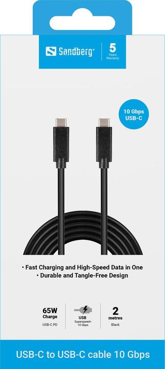 Produktbild Sandberg USB-C auf USB-C (2 m, USB 3.1)