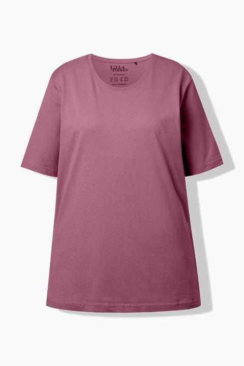 Actual product image Ulla Popken Basic Round Neck Short Sleeve Relaxed Fit Tee (68)