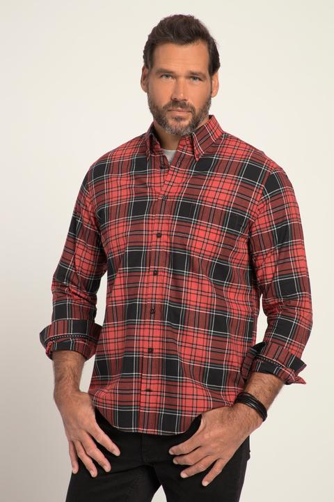 Produktbild JP1880 Karohemd, Langarm, Buttondown-Kragen, Modern Fit (4XL)