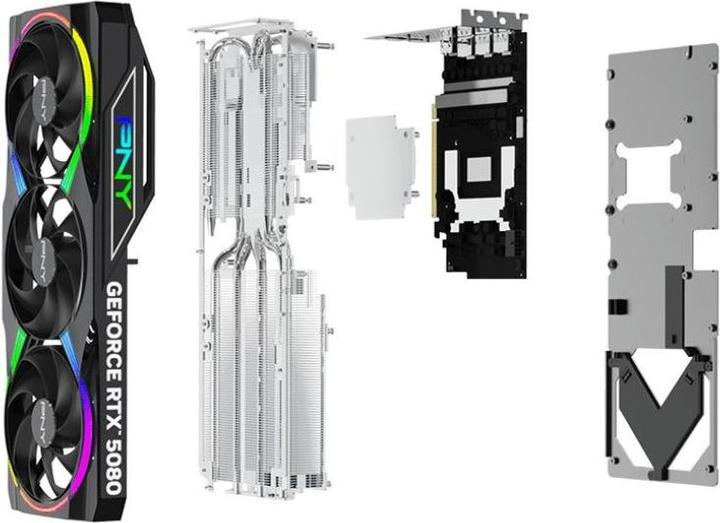 Actual product image PNY GeForce RTX 5080 ARGB Epic-X RGB Overclocked Triple Fan (16 GB, GDDR7)