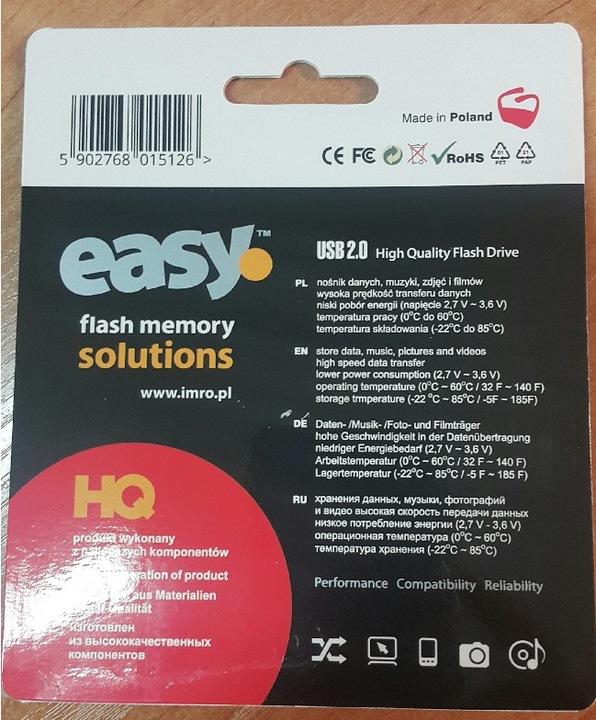 Image du produit IMRO Clé USB EASY / 8 Go (8 Go, USB 2.0, noir) (8 Go, USB-A, USB 2.0)
