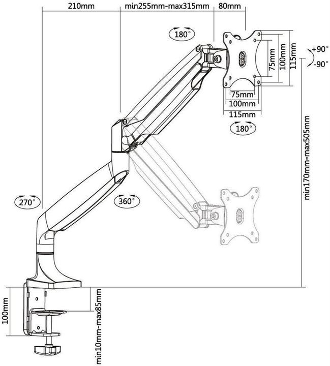 Image du produit Multibrackets Stand de la table de printemps MB (Tables, 27", 9 kg)