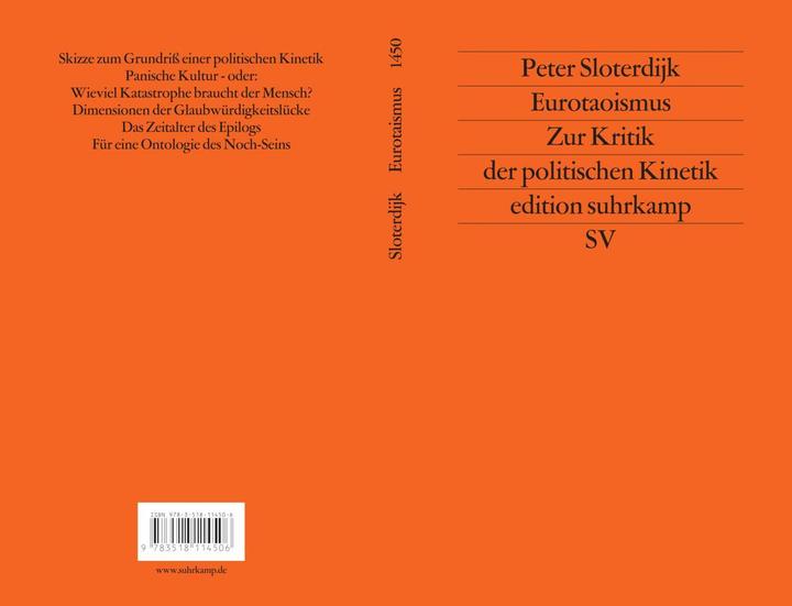 Produktbild Eurotaoismus (Deutsch, Peter Sloterdijk, 1989)