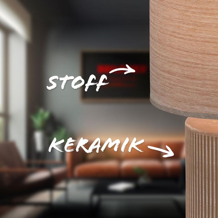 Actual product image Briloner INO ceramic table lamp, brown, excl. 1x E27 max. 10W (E27)