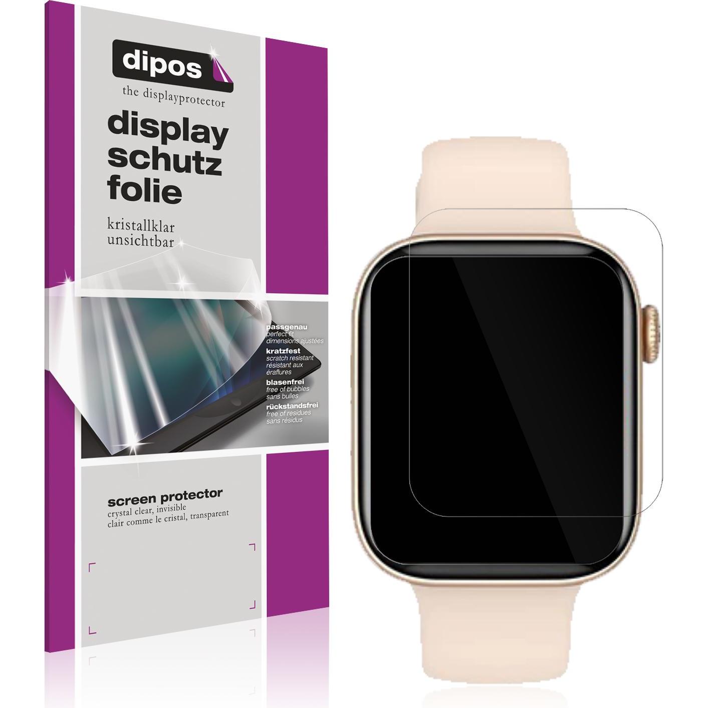 Dipos Displayschutzfolie Crystalclear, Smartwatch Schutzfolie, Transparent