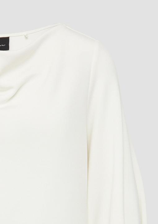 Produktbild s.Oliver Sweatshirt Loose-Fit-Shirt aus Interlockjersey mit Wasserfall-Ausschnitt (44)
