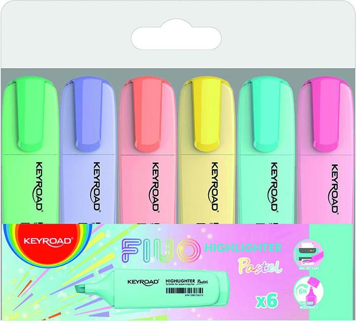 Image du produit Keyroad Surligneur, pastel, 6 pièces, boîte, mélange de couleurs (6x)