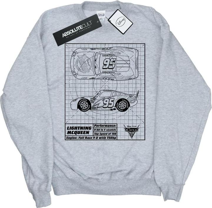 Actual product image Cars Boys Lightning McQueen Blueprint Sweatshirt (140, 146)