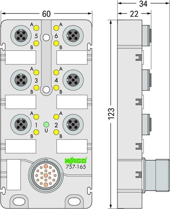 Produktbild Wago Sensor/Aktorbox passiv M12-Ver (Verteiler)