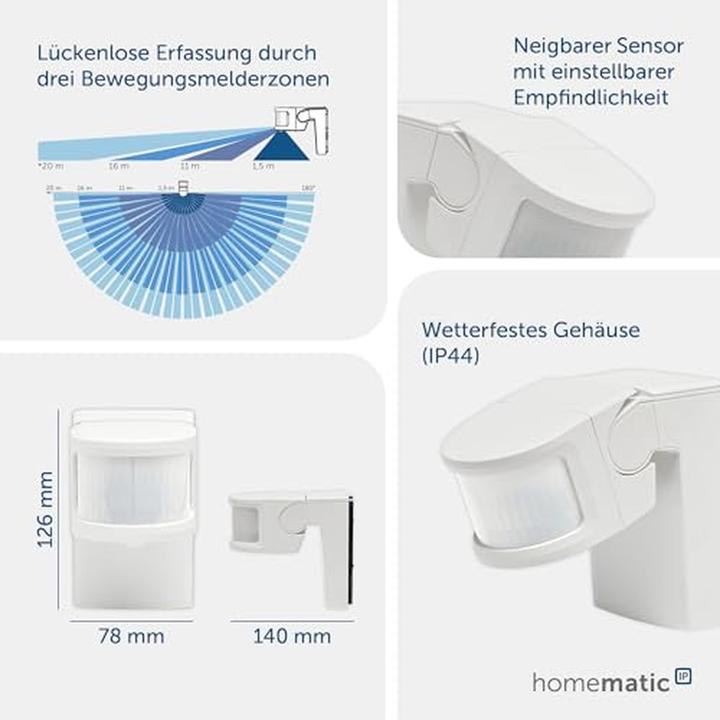 Produktbild Homematic IP Smart Home Bewegungsmelder (20 m)