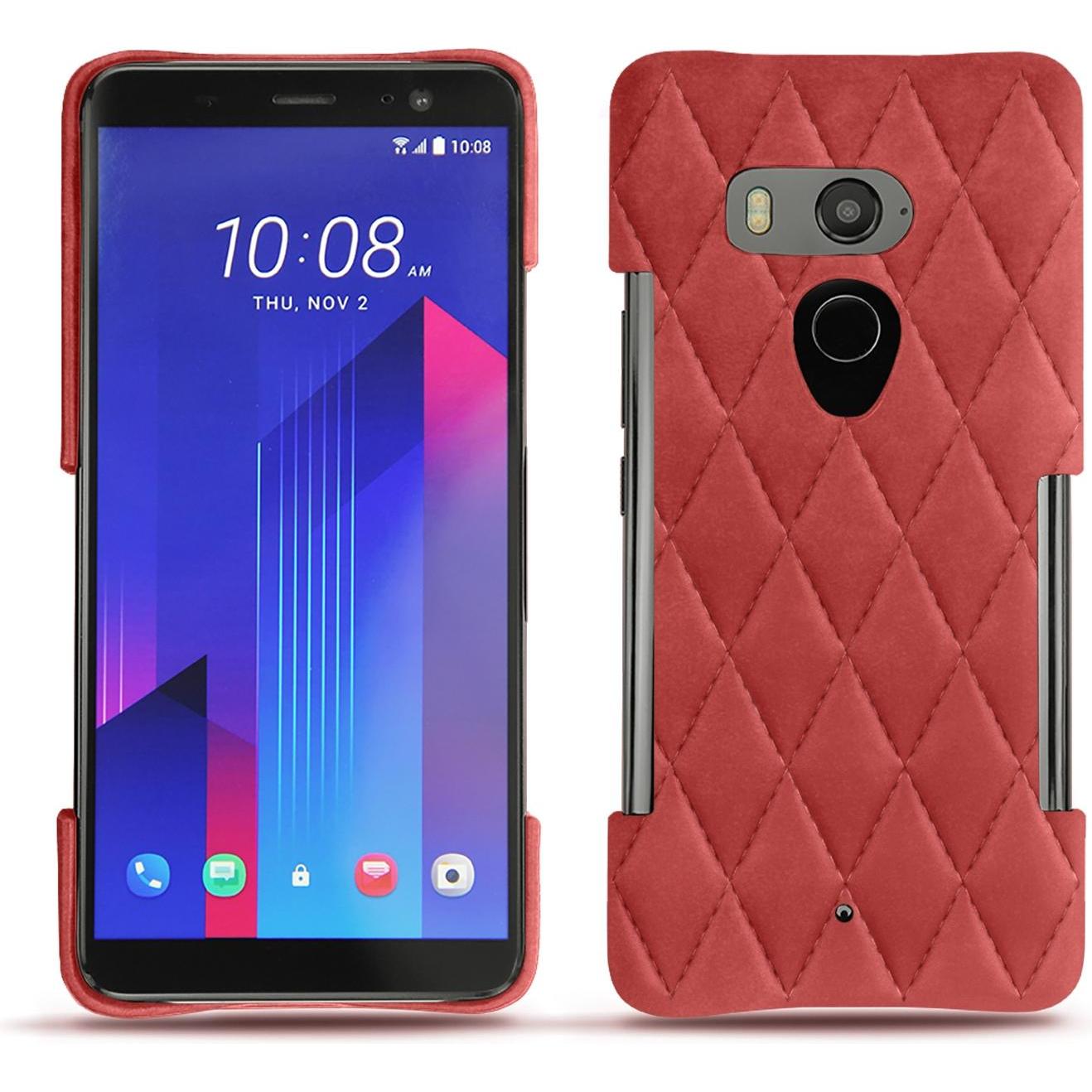 Noreve Lederschutzhülle (HTC U11+), Smartphone Hülle, Rot