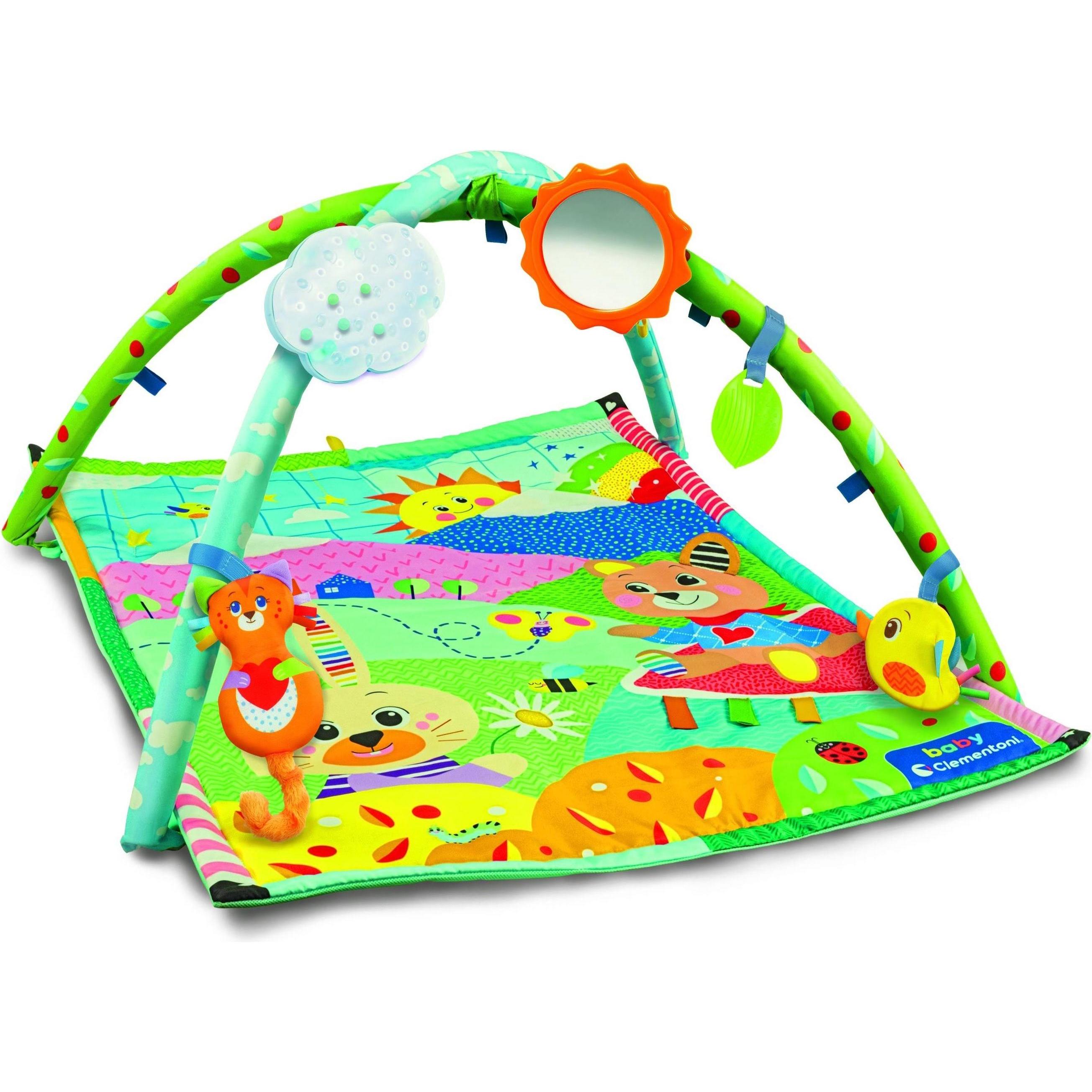 Clementoni, Krabbeldecke + Spielbogen, Baby - Activity Gym 'Erste Entdeckungen'