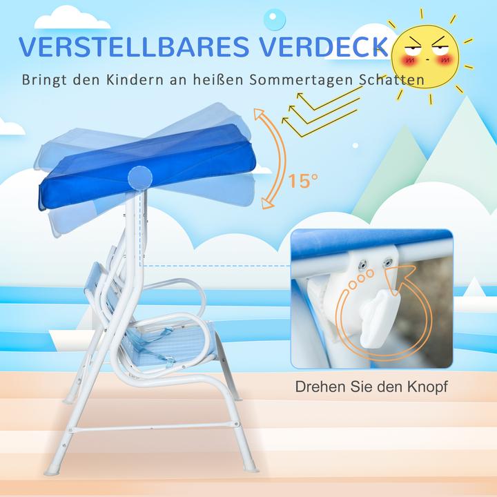 Actual product image Outsunny Children's Hollywood swing with the angle-adjustable canopy (Child armchair)